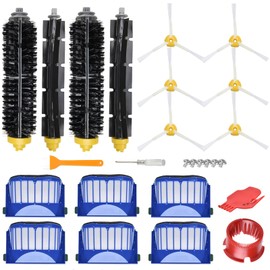 LOVECO Replacement Parts Kit Compatible for iRobot Roomba 600 Series 694 692 690 614 680 660 651 650 & 500 Series 595 585,6 Filter,6 Side Brush,2 Pairs Bristle & Flexible Beater Brush,3 Cleaning Tool