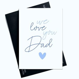 Peachy Antics Father's Day Card We Love You Dad Cute Design From The Kids Cards For Dad Blue Lettering Greeting Cards For Father's Day AP166