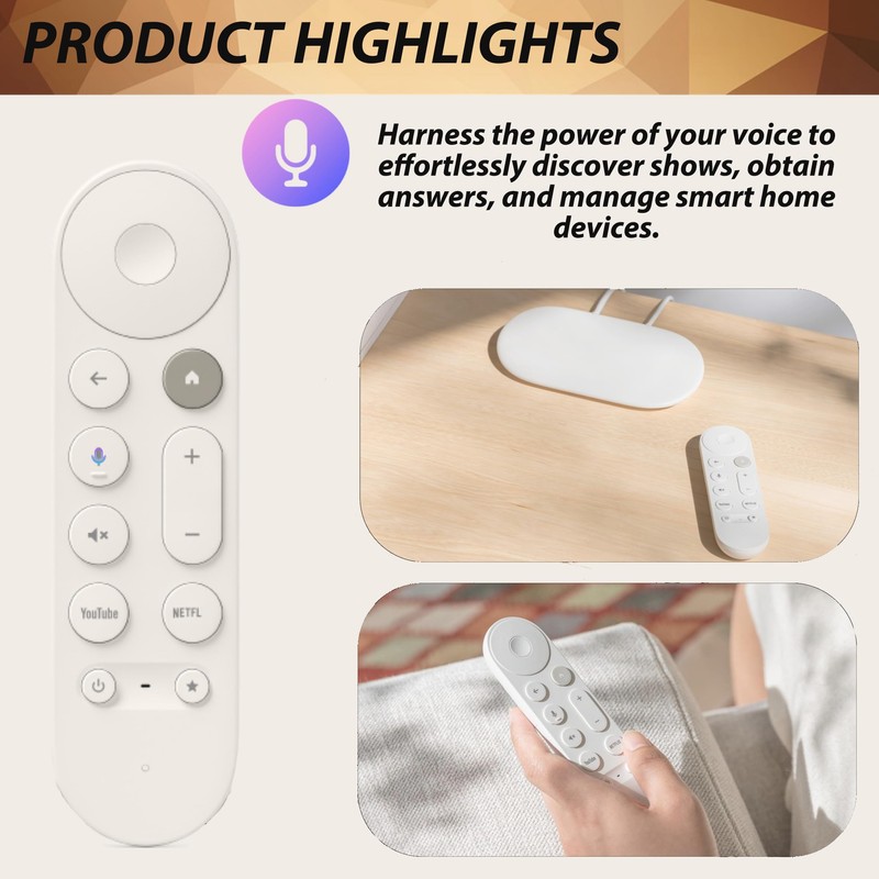 Voice Remote Replacement for 4K Streaming TV Box, Smart Home