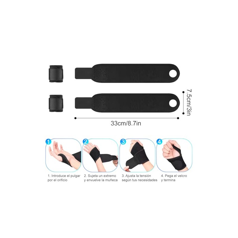 Mu?equera de Soporte, 2 Pack Mu?equeras Gym Transpirable Deportivas