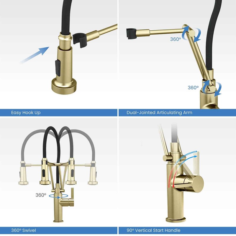 KIBI Engel Single Handle Pull Down Faucet for Kitchen Sink