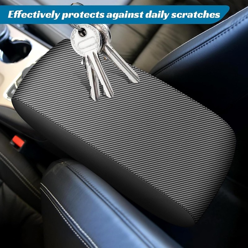 AOMSAZTO Armrest Covers for 2017-2021 Ford Fusion Carbon Fiber
