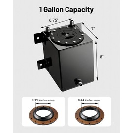 EVIL ENERGY 1 Gallon Fuel Cell Gas Tank Aluminum with Cap Street Drift Black