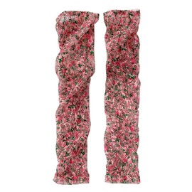 SEENFAAN Women's Lace Arm Cover, Cute, UV Protection, Arm Warmer, For Summer, Stylish, Thin, Arm Sleeve, Rough Hands, Finger Hanging, Junior, red