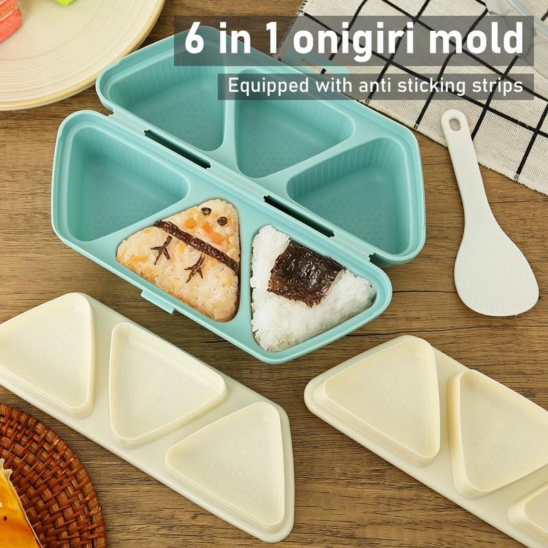6 in 1 Onigiri Mold Triangle Sushi Mold Non-Stick Rice