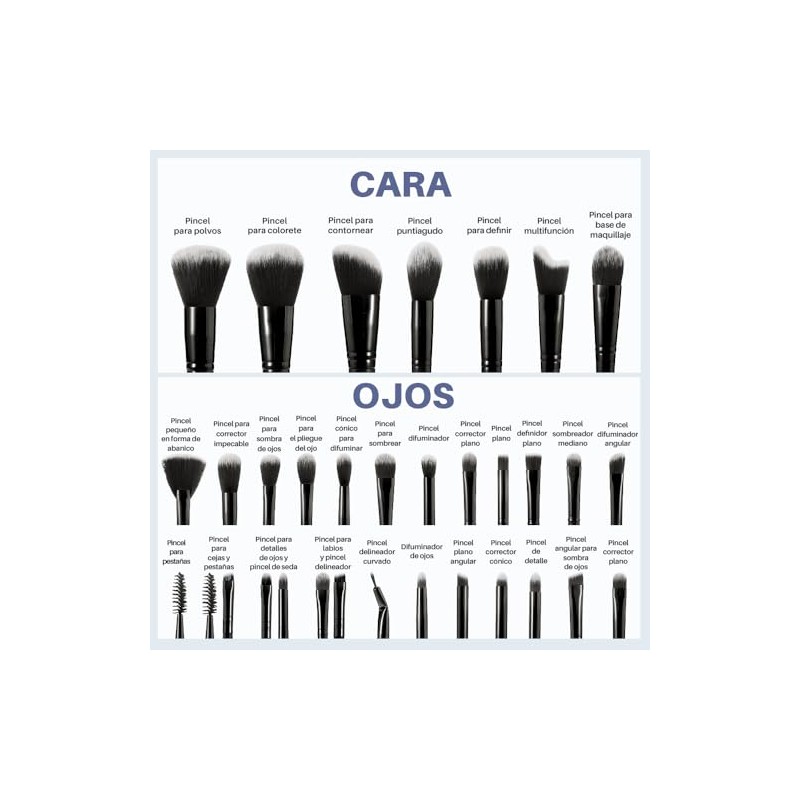 Lukovee Set de Brochas de Maquillaje, 56 Piezas Kabuki Profesional