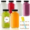 Yokodaza 8 oz Glass Juice Bottles with Lids 6-Pack -