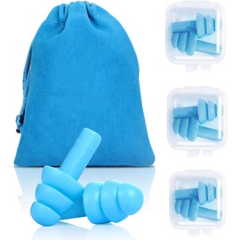 Tapones para oidos para dormir,Tapones Oídos de Espuma,Tapones de silicona reutilizables - 3 pares SNR 31, tapones suaves y cómodos para reducir el ruido para nadar, dormir, avión con estuche de viaje
