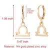 TGOLM Gold Plated Libra Sign Drop Hoop Earrings for Women