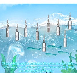 Magnoloran 50Pcs Fishing Weights Sinkers Drop Shot Weights Pencil Skinny Sinkers with Barrel Swivel Casting Sinkers Catfishing Sinkers Lead Weights Sinkers for Saltwater Freshwater Fishing-1/8oz(3.5g)