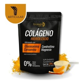Biosuple Sport Colageno Hidrolizado Glucosamina Curcumina Bolsa 300g Sabor Mandarina