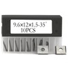 9.6x12x1.5mm-35° Rectangle Tungsten Carbide Replacement Cutter Inserts Knives Blades for
