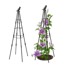 Garden Trellis,Trellis for Climbing Plants Outdoor, 1 Pack Plant Trellis Support for Climbing Vine, 63" Plant Support Tower Cages Plastic Coated Metal Pipe Supports for Outdoor Indoor, Tomato cage
