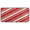 Vdsrup Christmas Candy Cane Strips Kitchen Rugs Winter Red Xmas