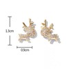 TseenYi Christmas Elk Stud Earrings deer Reindeer Antlers Rhinestone Earrings