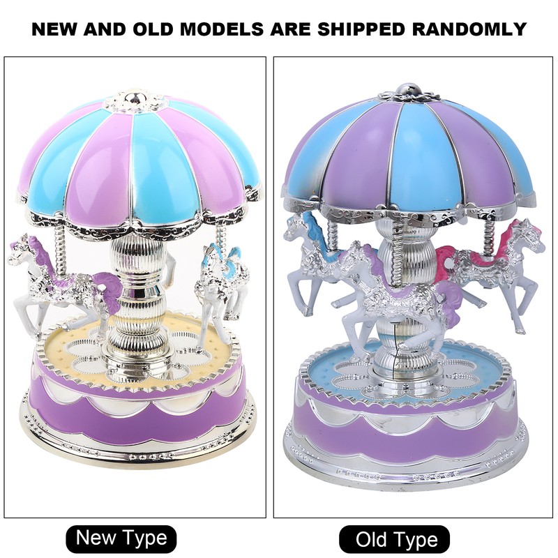 Innovative Children Carousel Birthday Gift Plastic Ornaments Luminous Eight Tone