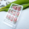24Pcs Green Press on Nails Medium Square Nail Tips French