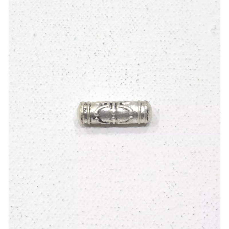 Silver Tube Chinese Longevity Bead