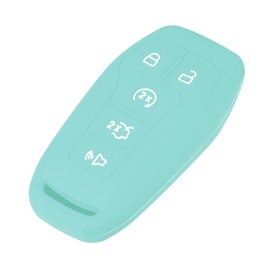 VekAuto Key Fob Cover Compatible for Ford Fusion 2013-2016, 5 Button Fashion Soft TPU Blue Remote Keyless Smart Key Fob Case Protection Shell