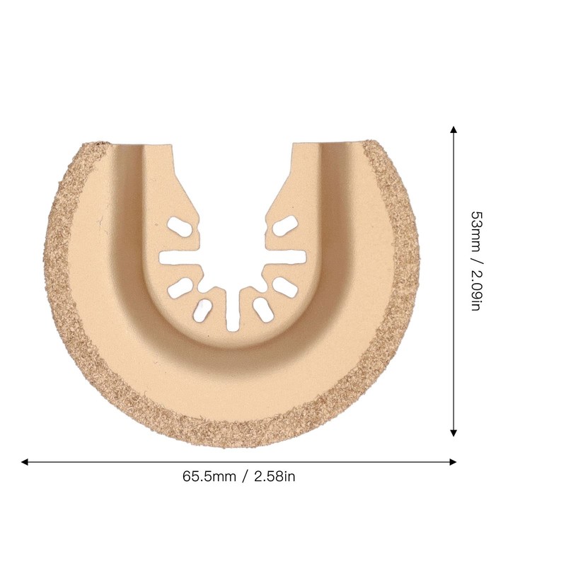 5Pcs Semicircular Oscillating Tool Blades, Diamond Carbide Oscillating Multi Tool
