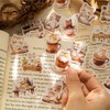 Obujopal 46 Pcs Small Coffee Cat Stickers for Scrapbooking Diary
