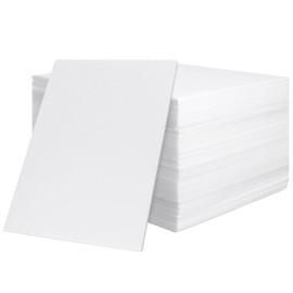 SINJEUN Pack of 50 Foam Boards, White, 3 mm, 25 x 20 cm, Lightweight Foam Board, Foam Boards for Crafts, Packaging