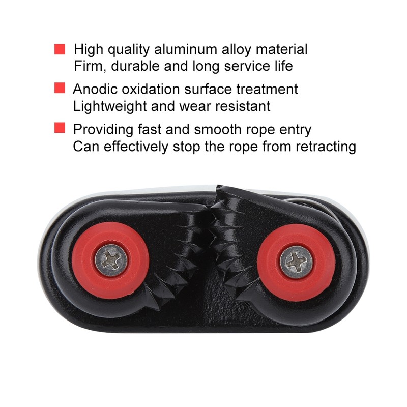 Black Aluminum Alloy Rope Buckle Holder Anchor Cam Cleat for