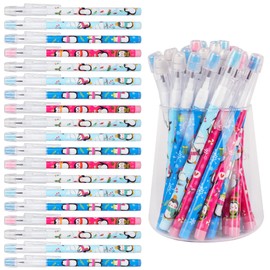 Kolewo4ever 48pcs Penguins Translucent Pencils Fun Pencils Pencils for Kids Multipoint Non-Sharpening Stackable Pencil with Matching Eraser Pencils Party Favors for Kids