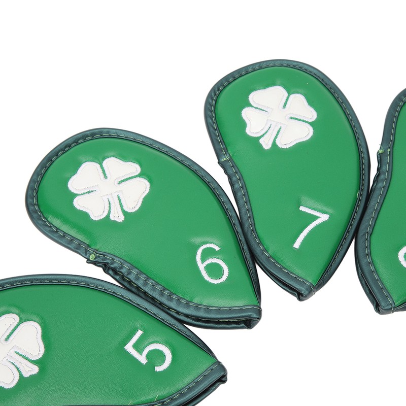 10 PCS Golf Club Head Covers Four Leaf Clover Pattern