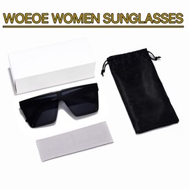 Woeoe Trendy Sunglasses Vintage Oversized Square Sun Glasses for Women Costume Party Accessory