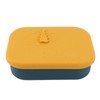 Silicone Bento Lunch Box Rectangle Leakproof 3 Compartment Divided Food