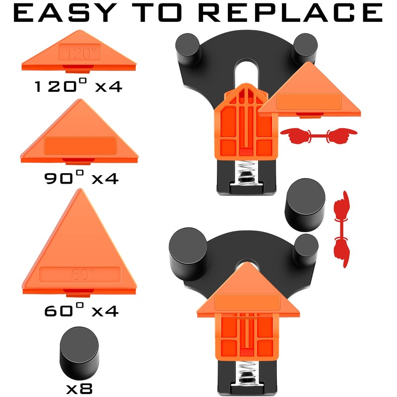 60/90/120 Degree Multi Corner Clamps for Woodworking Set of 4,Adjustable