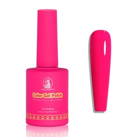 CHILLICATTY Color Gel Nail Polish 1 Pcs 15ml (0.51 floz), HEMA HPMA & TPO-Free, Pro Formula Hot Pink gel polish Soak Off UV LED Nail Lamp Salon-Quality Wear Ideal for DIY at home & Nail Salon