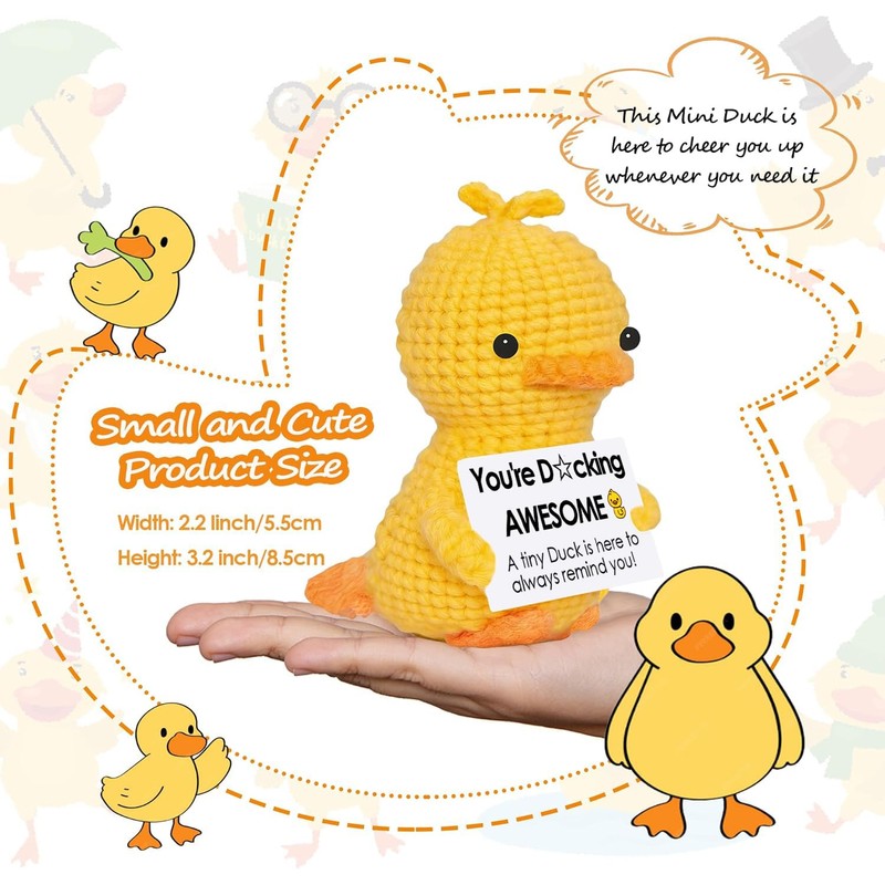 Vatogon Mini Positive Crochet Duck Gifts for Back to School