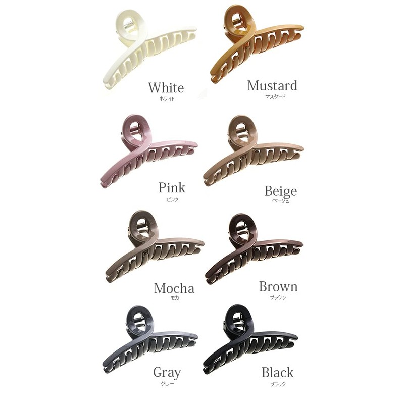 VINGTAINE H7420-BK- Simple Color Hair Claw M Hair Clip Half