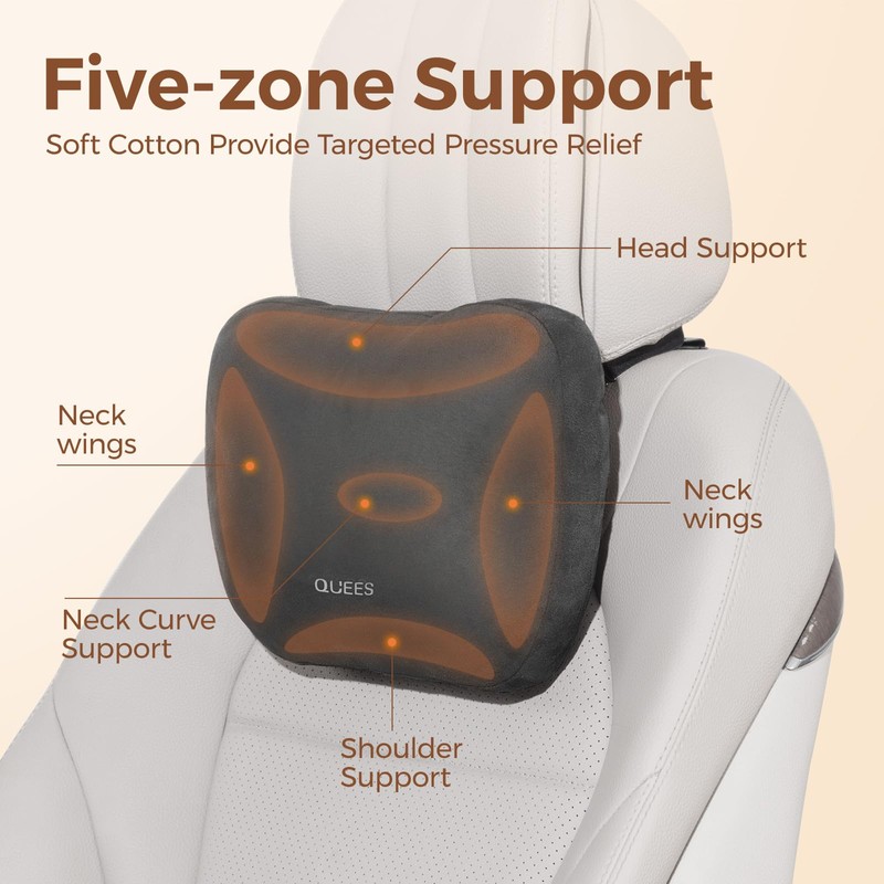 BEBAS Car Headrest Pillow, Comfy Car Neck Pillow for Driving