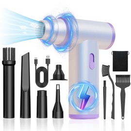 Compressed Air Duster,Mini Air Duster Metal Design Enhanced Powerful 250000RPM,Infinite Speed Adjustment Wind - Portable Air Duster,No Canned Air Duster,Electric Air Blower for Cleaning Keyboard&PC