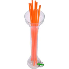 Made in USA Pack of 250 Unwrapped BPA-Free Plastic Slim Extra Long Drinking Straws (Orange - 18" X 0.21")