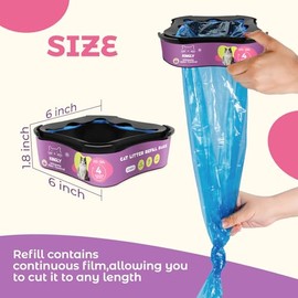 Premium Cat Litter Refill Bags |Jumbo 28FT 2-Pack | Lasts Up to 4 Months | 2 Cartridges for Superior Odor Control