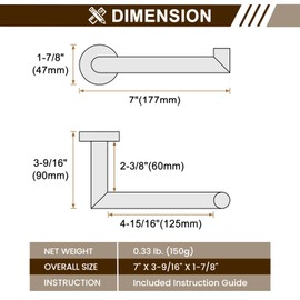 Toilet Paper Holder Brushed Gold, Suyar SUS304 Stainless Steel Bathroom Tissue Holder, Round Toilet Roll Holder Hanger Wall Mounted