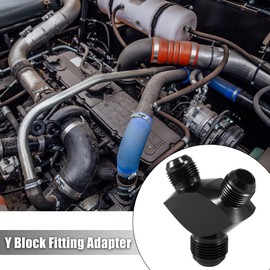 X AUTOHAUX Aluminum Alloy Y Shape Block Fitting Adapter Fuel Block Fitting 12AN to AN10 to AN10 Male Thread Black