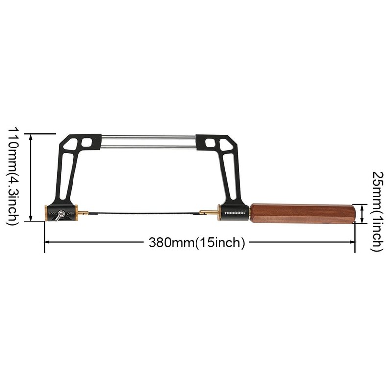 TOOLCOOL Coping Saw for Woodworking Aluminum Alloy Frame Hardwood Hex