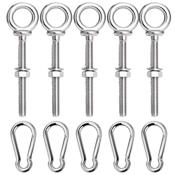 hannger 5 Pack M6 Eye Bolt, Eye Bolts with Nuts