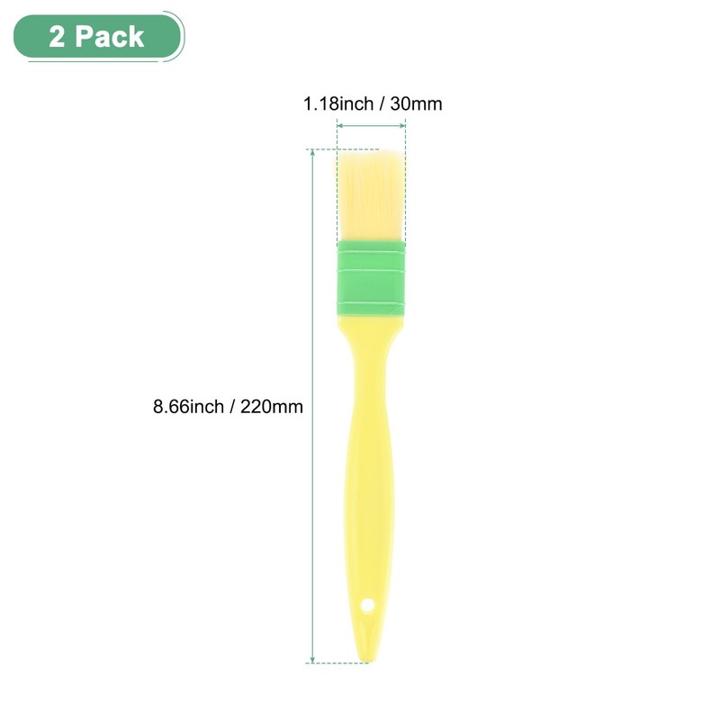 M METERXITY 2-Pack Pastry Brush, Soft Basting Baking BBQ Oil
