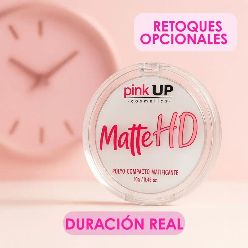 Pink Up, Compact Polvo Hd, Matificante, Pieles Mixtas Color