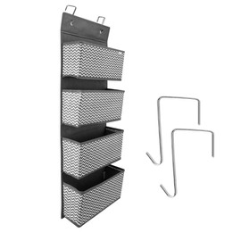 Navaris Hängeregal Hängeorganizer mit 4 Fächern - hängendes Ordnungssystem Aufbewahrung - ohne Montage oder Bohrung - für Jede reguläre Tür