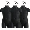 DisplayTown 3 Sets of Black Child Torso Hollow Back Plastic