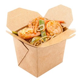 Bio Tek 8 Ounce Chinese Take Out Boxes, 25 Greaseproof Food To Go Boxes - Tab-Lock, Microwavable, Kraft Paper Take Home Boxes, Disposable, For Restaurants, Catering, And Parties