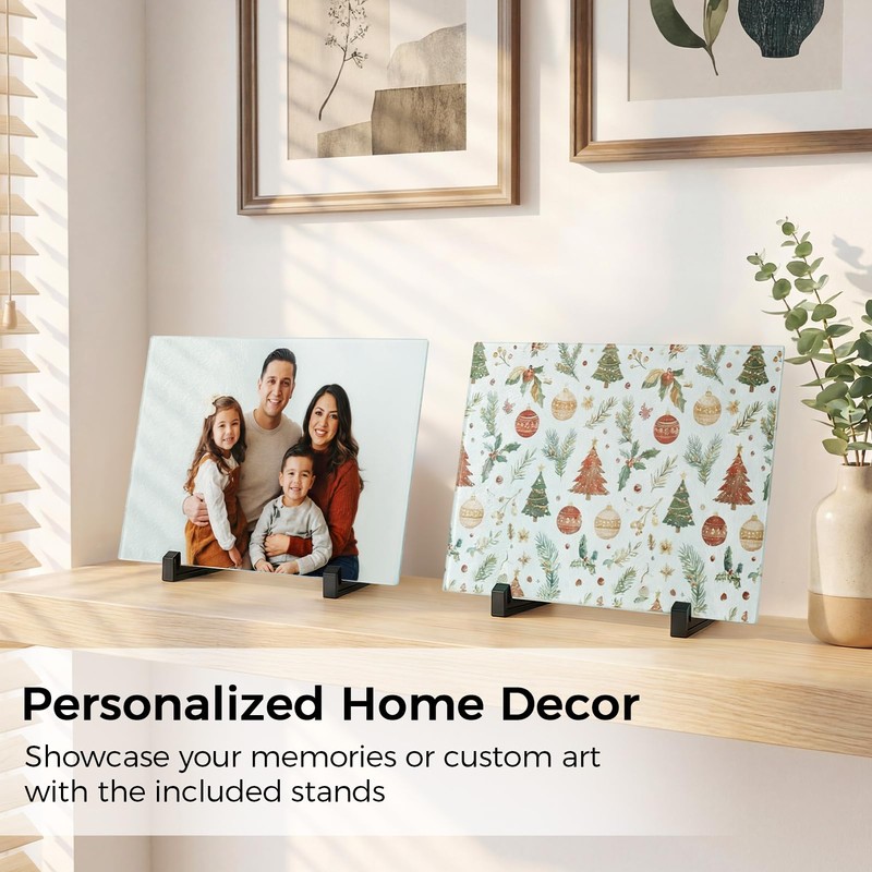 6 PCS 11"x8" Sublimation Glass Cutting Board with 6 Display