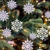Oviovky 36 Pack Plastic White Snowflake Ornaments, Christmas Tree Decorations,